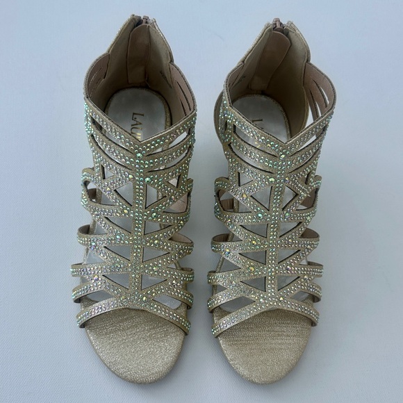 Laurmosa girl’s sandals gold high heels formal shoes.  Size 3. - Picture 4 of 11